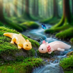 Realistic axolotl and lizard figurines for micro landscape DIY garden decor