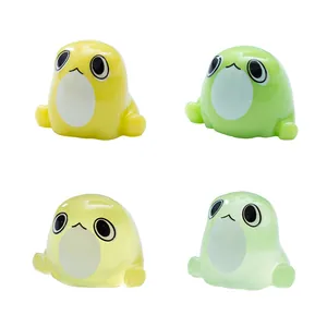 Luminous chubby frog figurines for DIY micro-landscape gardening decoration set