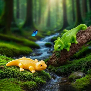 Realistic chameleon lizard figurines for miniature micro landscape DIY garden decor