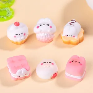 Creative Pink Bunny Dessert Simulation Food Play Resin Ornaments DIY Cream Glue Decoration Accessories Micro Landscape Figurines