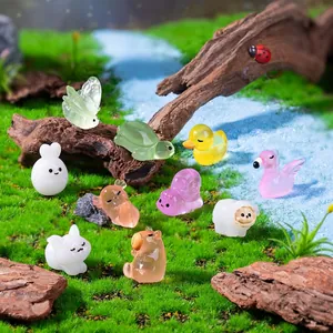 Leuchtende Miniatur Tierfiguren Set für Mikro-Landschaft und Garten DIY Deko.