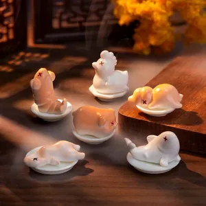 Figurines d'animaux miniatures à changement de couleur pour maison de poupée et paysages