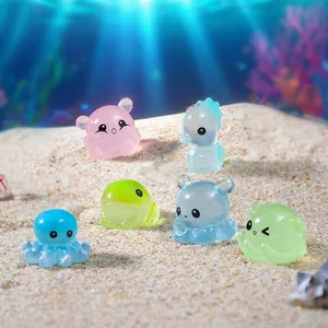 Kreative leuchtende Miniatur-Meerestierfiguren Oktopus Seepferdchen für Aquarium-Deko