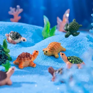 Miniature Realistic Resin Turtle Figurine For Aquarium Landscaping DIY Micro Landscape Decor Desktop Ornament Fish Tank Accessories