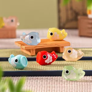 Colorful luminous Japanese carp streamer miniatures for DIY dollhouse micro landscape