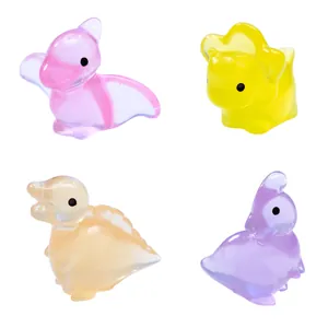 Luminous miniature dinosaur figurines set for DIY micro landscape resin decorations