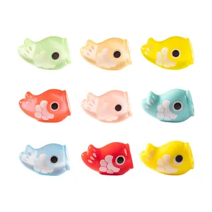 9Pcs colorful luminous miniature carp streamers for Japanese dollhouse DIY micro-landscape decor