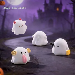 Set di 4 graziose figurine di fantasmi in miniatura per decorazioni fai-da-te e scrivania