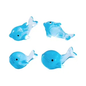 Miniatuur blauwe dolfijn en walvis hars beeldjes voor DIY oceaan micro-landschap