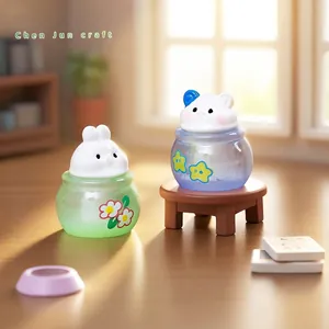 Mini figurines mignonnes de lapin et chat pour décoration DIY de maison de poupée