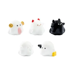 Set di 5 graziose statuine in miniatura di fantasmi e demoni per micro paesaggi fai-da-te