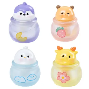Lot de 4 bocaux miniatures d'animaux mignons pour décoration de maison de poupée