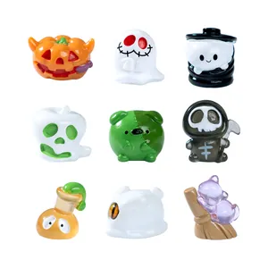 Figurines miniatures d'Halloween lumineuses avec citrouilles et fantômes pour DIY