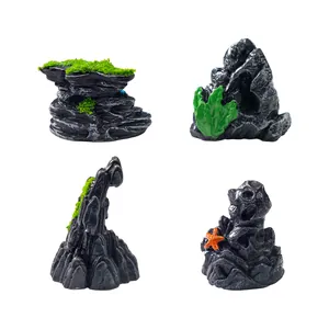 Set of 4 realistic resin reef ornaments for creative aquarium micro landscape DIY projects