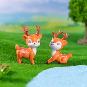 Mini figurine di cervo sika dei cartoni animati per decorazioni da giardino fai-da-te