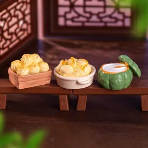 Set of miniature traditional food models for dollhouse DIY desktop decoration ornaments