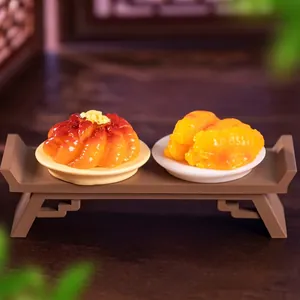 Set of two miniature food models with a display stand for dollhouse DIY decor