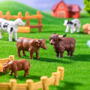 Figurine di mucche e yak in miniatura realistiche per decorazioni fai da te per fattoria