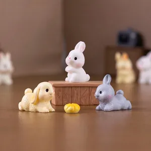 Cute mini rabbit figurines for micro landscape and DIY dollhouse decoration