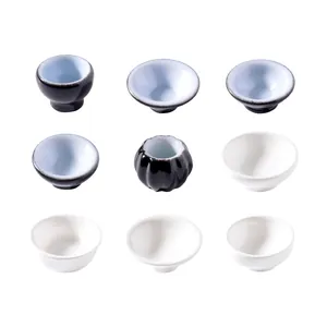Collection of 9 vintage miniature ceramic bowls and plates for dollhouse DIY decor