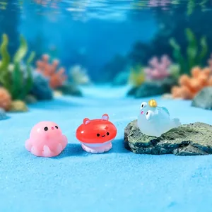 Süße Meerestier-Miniaturen aus Harz mit Oktopus und Fisch für Mikrolandschaften