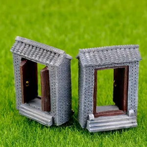 Miniature Chinese style resin gate ornaments for moss micro landscape decoration