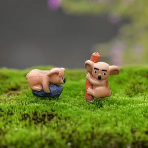 Figuras de koala en miniatura para micropaisajes de musgo y decoración de macetas
