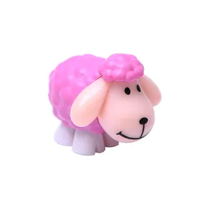Adorabile statuina di pecora rosa in miniatura per decorazioni di micro paesaggi e fai da te