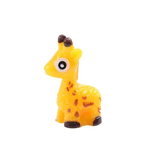 Cute yellow cartoon resin giraffe figurine for micro landscape and succulent plant decor
