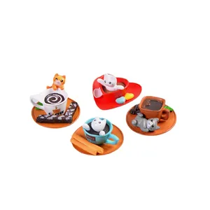Simpatici Ornamenti in Miniatura in PVC Gatto Scena Dolce per Micro Paesaggio Muschio Decorazione Fai Da Te Casa Ufficio Regalo