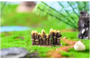 High-quality macro view of detailed resin miniature fence for moss micro landscapes DIY