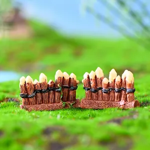 Miniature Resin Fence Stake Ornament For Moss Micro Landscape DIY Terrarium Garden Decor Small Picket Fence Accessories