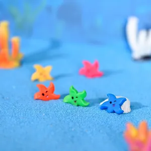 Miniature di stelle marine in resina colorata per micro-paesaggi e decorazioni acquario