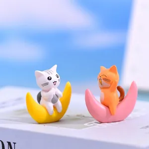 Adorabili statuette di gatto della luna per micro paesaggi e decorazioni fai da te
