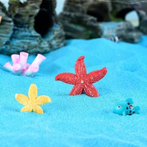 Miniatuur hars zeester en vis ornamenten voor aquarium micro landschap decor