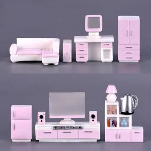 Moderne Rose Blanc Meubles Miniatures Ornement en Résine pour Maison de Poupée Micro Paysage Meubles Modèle