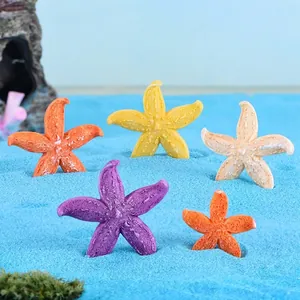 Set van mini kleurrijke hars zeester beeldjes voor aquarium en micro landschap decoratie