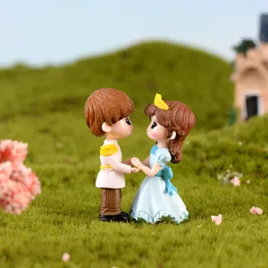 Süße Cartoon Prinz und Prinzessin Miniaturfiguren für romantische Feengarten Dekoration