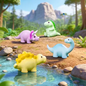 Figurine di Dinosauro in Resina Miniatura per Accessori Portachiavi Fai-da-te Micro Paesaggio Stegosauro T-Rex Triceratopo Animali Cartoon Decorazioni Casa