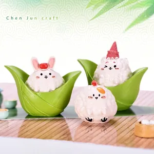 Cute Dragon Boat Festival Zongzi resin figurines for miniature micro-landscape decor