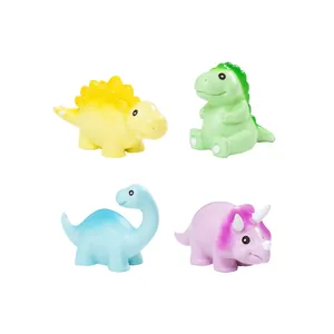 Set di quattro statuette colorate di dinosauri per decorazioni fai-da-te e paesaggi