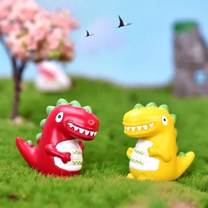 Cartoon Dinosaurier Mikrolandschaft Ornament Harz Handwerk Miniatur Tierfigur Für Garten Bonsai Sukkulenten Haus Desktop Dekoration