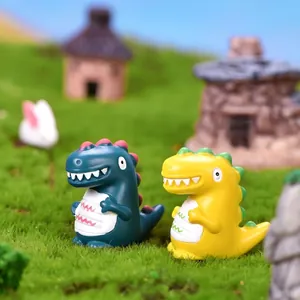 Süße bunte Dinosaurier-Figuren aus Harz für Miniatur-Landschaften und Bonsai-Gartendekorationen