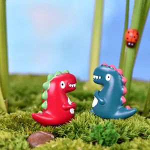 Niedliche Cartoon-Dinosaurier-Harzminiaturen für Mikrolandschaften und Sukkulenten-Dekor
