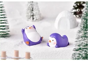 Adorabili pinguini in miniatura in resina per le decorazioni di micro paesaggi invernali