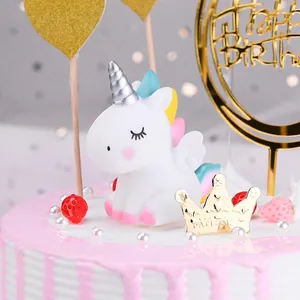 Cute unicorn vinyl cake topper for birthday party decoration