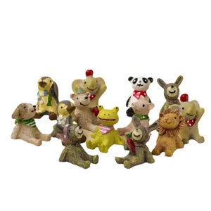 Set of 12 cute resin animal figurines for micro landscape fairy garden decor