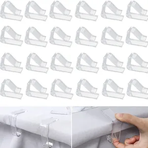 Attaches de Nappe en Plastique Transparent Supports de Nappe Triangulaires pour Maison Cuisine Pique-Nique Pinces Antidérapantes