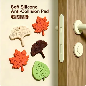 5 Stuks Creatieve Blad Siliconen Deurstopper Wandbeschermer Mute Anti-Collisie Pad Voor Kinderen Veiligheid Huis Wandbescherming
