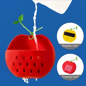 Scatola portaoggetti da parete in plastica a forma di mela con fori